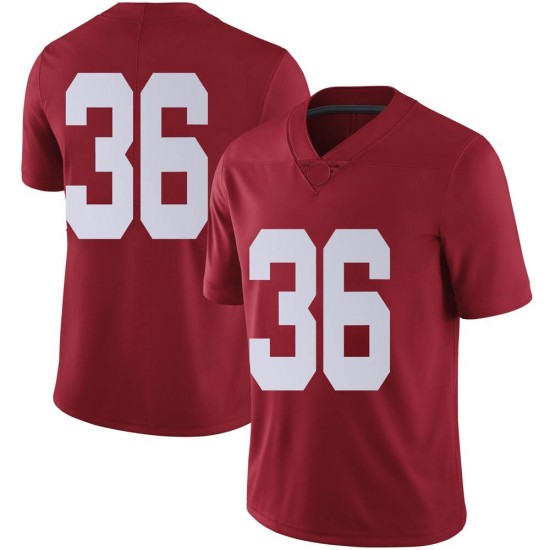 Alabama Crimson Tide Men's Ian Jackson #36 No Name Crimson NCAA Nike Authentic Stitched College Football Jersey AH16T74II